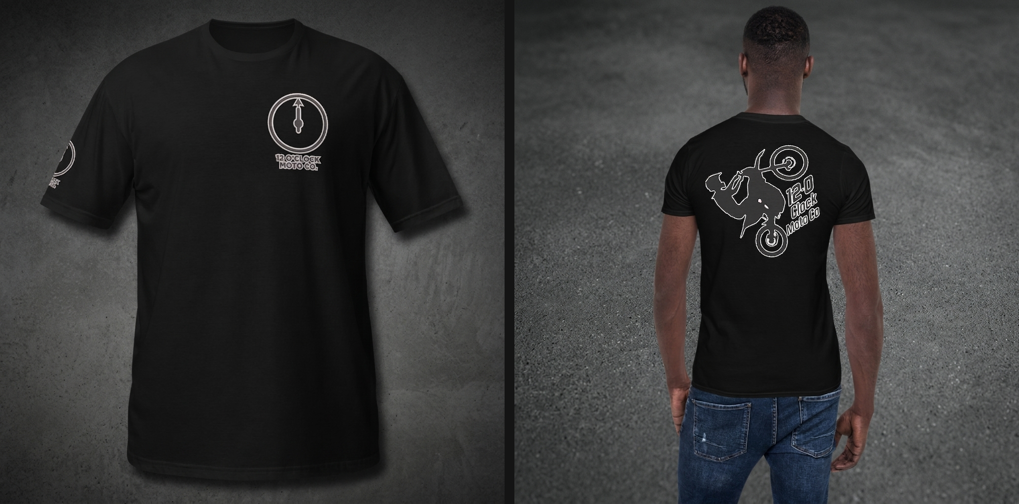 MOTO CO. CREST TEE — on model