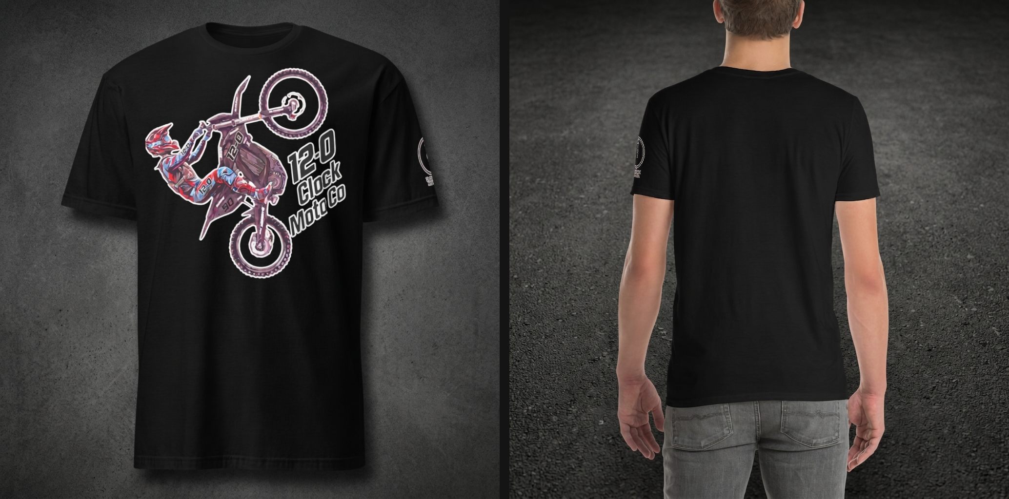 ROCK MOTO CLASSIC TEE — on model