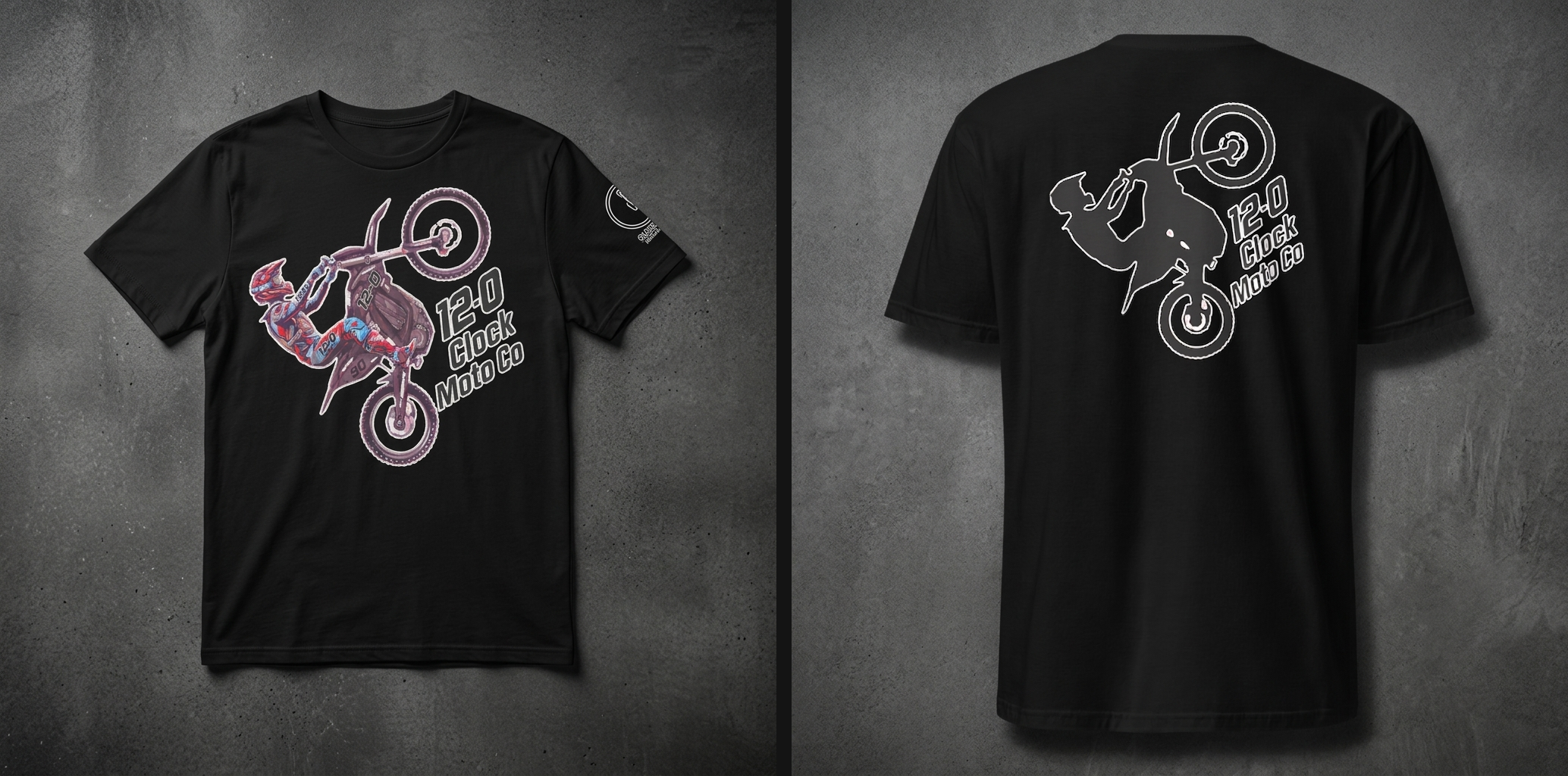 ROCK MOTO RIDER TEE — on model