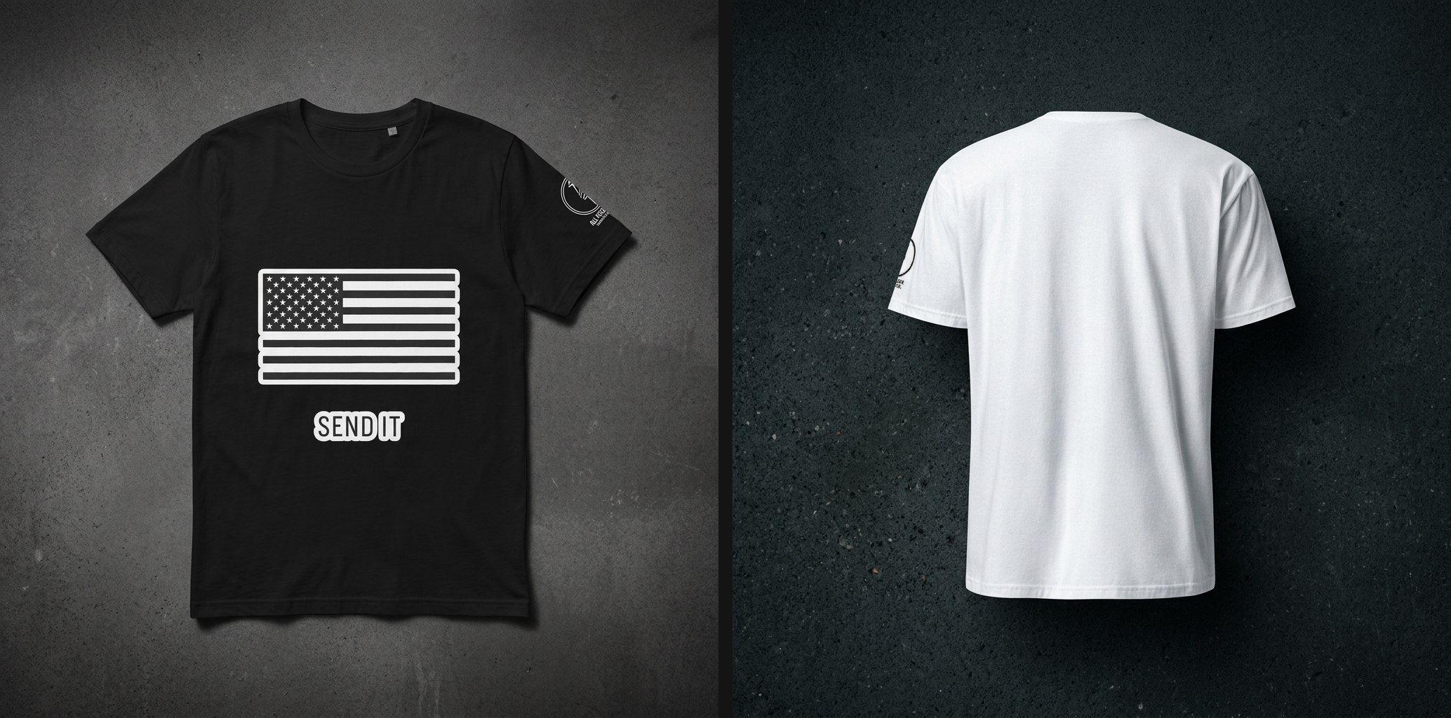 SEND IT FLAG TEE — on model